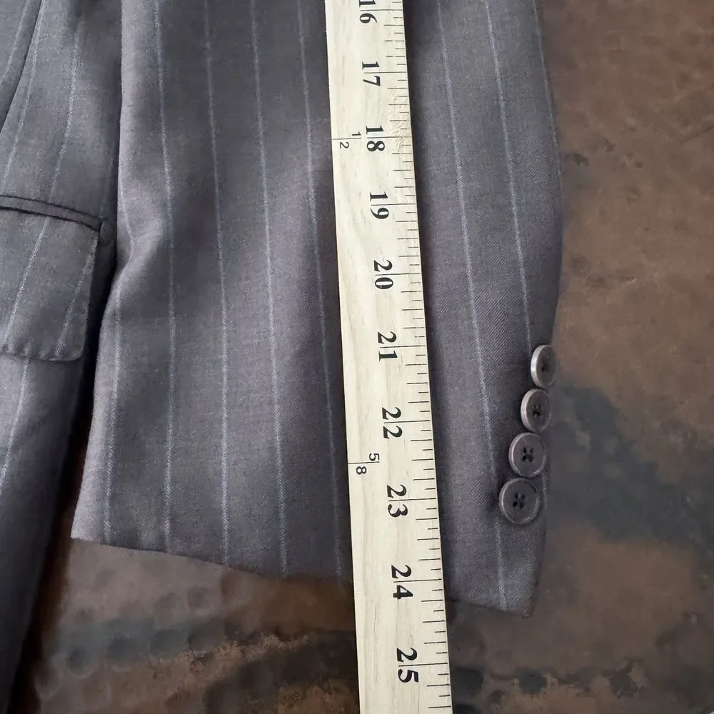 Ermenegildo Zegna Mila Fit Blazer Men 46R/60R Brown Pinstripe Wool Sport Coat